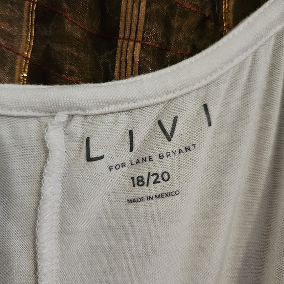 Lane Bryant Livi White Tank Top Rainbow Love Print & Cross Back, Plus Size 18/20 - Picture 5 of 5